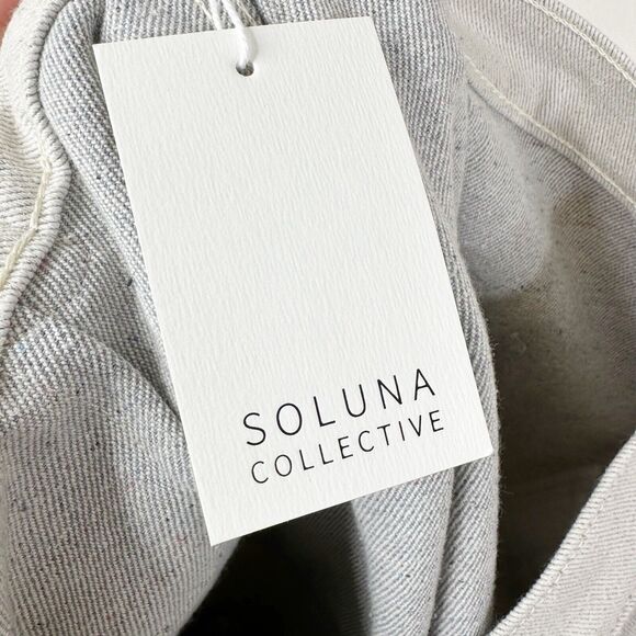 NEW Soluna Collective Denim Pants Womens 14 Two Tone Upcycled Cotton Relaxed Fit - Picture 7 of 10